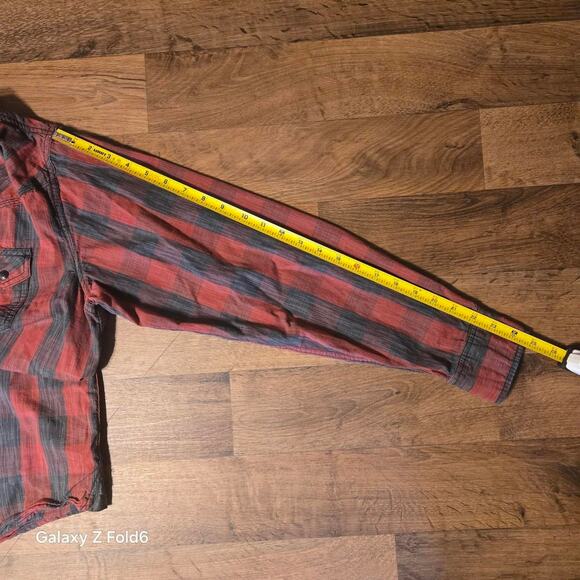 Moon shine red and black button down long sleeve size large - Picture 3 of 8